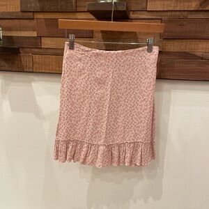 Brandy Melville Pink Floral Mini Skirt